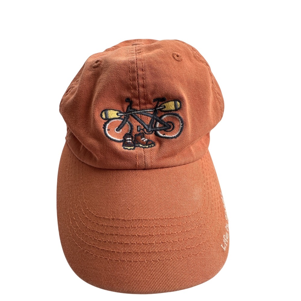 Life is Good Bicycle Hat Unisex OSFM Rust Orange Excellent Embroidered Dad Cap